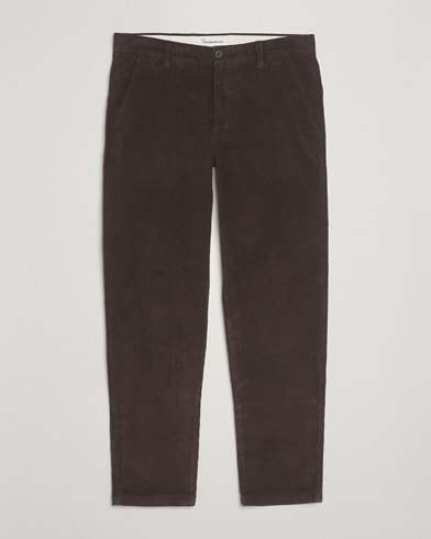 Herre | KnowledgeCotton Apparel | KnowledgeCotton Apparel Chuck Regular Cord Trousers Chocolate