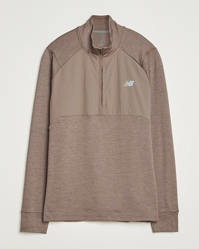 Herre | New Balance Running | New Balance Running Heat Grid Half Zip Earth Shadow Heather
