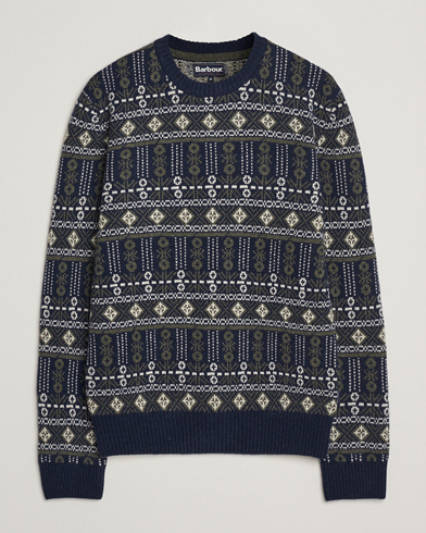 Barbour Lifestyle Grangetown Fairisle Lambswool Crewneck Inky Blue – Blå