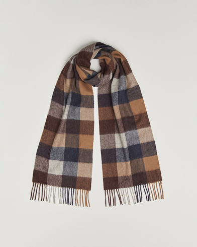 Herre | Barbour Lifestyle | Barbour Lifestyle Lambswool Tattersall Scarf Midnight Oak