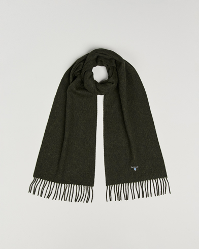 Barbour Lifestyle Plain Lambswool Scarf Seaweed – Grønn