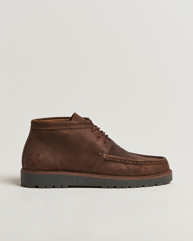 Herre | Fred Perry | Fred Perry Kenny Waxed Suede Chukka Boot Burnt Tobacco