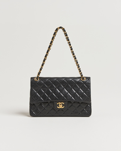 Herre | Chanel Pre-Owned | Chanel Pre-Owned Classic Double Flap Medium Lambskin Black