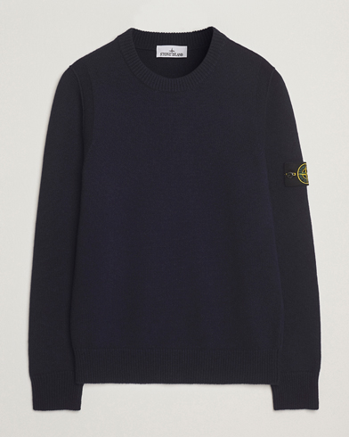 Herre | Stone Island | Stone Island Knitted Lambswool Crew Neck Navy