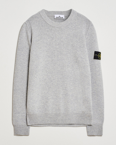 Herre | Stone Island | Stone Island Knitted Lambswool Crew Neck Grey Melange
