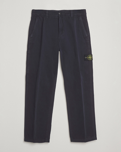 Herre | Stone Island | Stone Island Panama Cotton Old Effect Trousers Ink