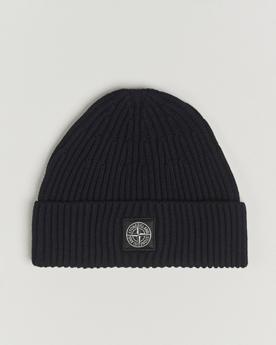 Herre | Stone Island | Stone Island Full Rib Wool Beanie Navy