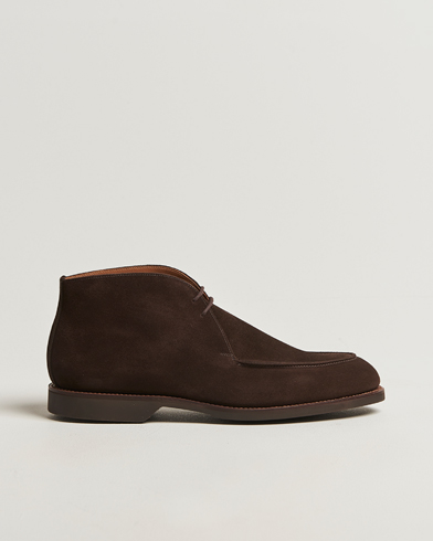 Herre | Crockett & Jones | Crockett & Jones Bibury Chukka Boot Dark Brown Suede