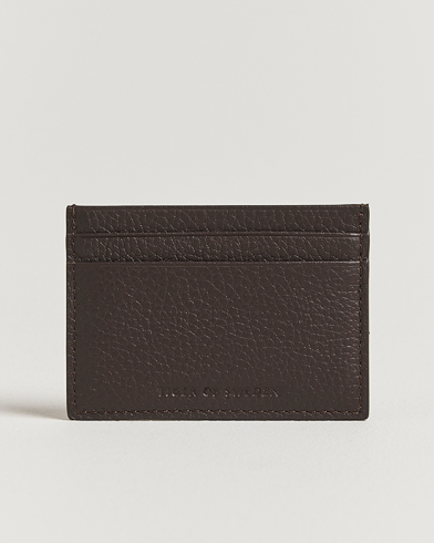 Herre | Tiger of Sweden | Tiger of Sweden Wake Grained Leather Card Holder Dark Brown
