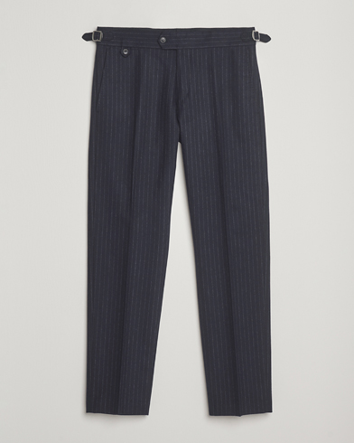 Herre | Tiger of Sweden | Tiger of Sweden Tense Wool Pleated Pinstriped Trousers Blue Function