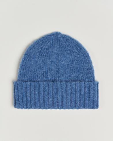 Herre | Robert Mackie | Robert Mackie Rona Ribbed Shaggy Lambswool Beanie Light Blue