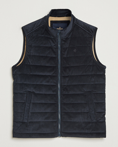 Herre | Morris | Morris Ted Quilted Cord Vest Blue