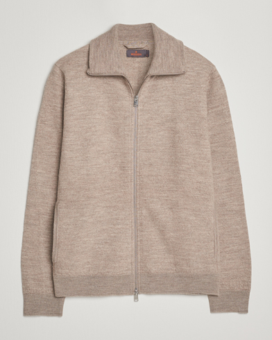 Herre | Morris | Morris Corke Knitted Zip Jacket Khaki