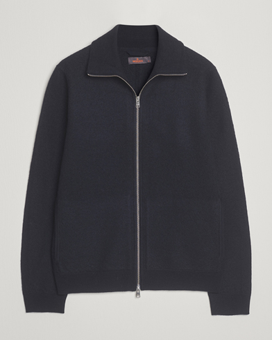 Herre | Morris | Morris Corke Knitted Zip Jacket Navy