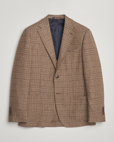 Herre | Morris | Morris Wool Silk Check Blazer Brown