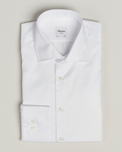 Herre | Stenströms | Stenströms Regular Fit Cotton Twill Shirt White