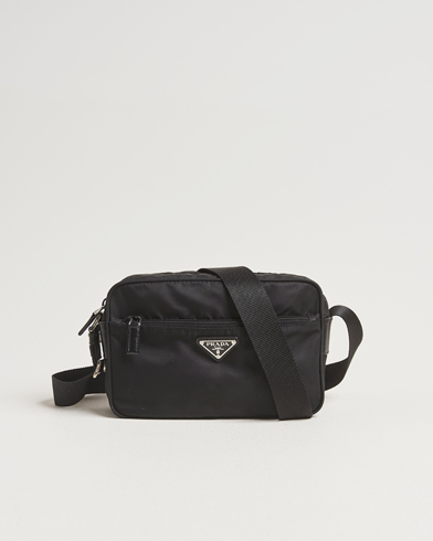 Herre | Prada Pre-Owned | Prada Pre-Owned Tessuto Nylon Leather Shoulder Bag Black