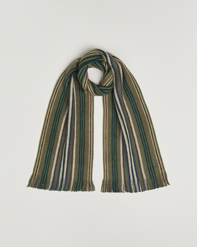 Herre | Paul Smith | Paul Smith Merino Wool Striped Scarf Green Multi