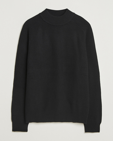 Herre | Filippa K | Filippa K Ribbed Wool Mockneck Sweater Black