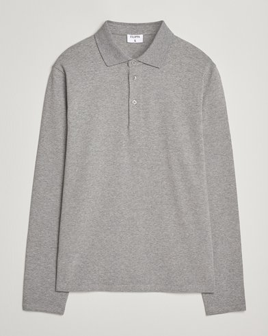 Herre | Filippa K | Filippa K Luke Lycra Polo Shirt Mid Grey Melange