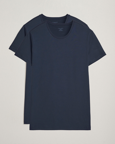 Herre | Falke | Falke 2-Pack Cotton Crew Neck T-Shirt Midnight