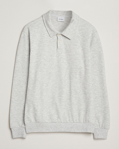 LES DEUX Ben Polo Pique Sweatshirt Snow Melange – Grå