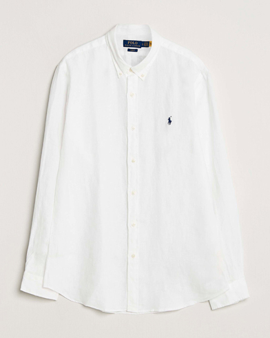 Polo Ralph Lauren Slim Fit Linen Shirt White – Hvit
