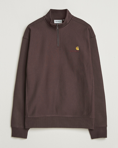 Carhartt WIP Half Zip American Script Sweat Palisander – Brun