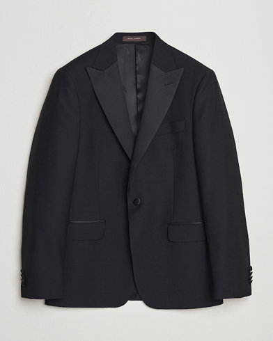 Herre | Oscar Jacobson | Oscar Jacobson Frampton Wool Tuxedo Blazer Black