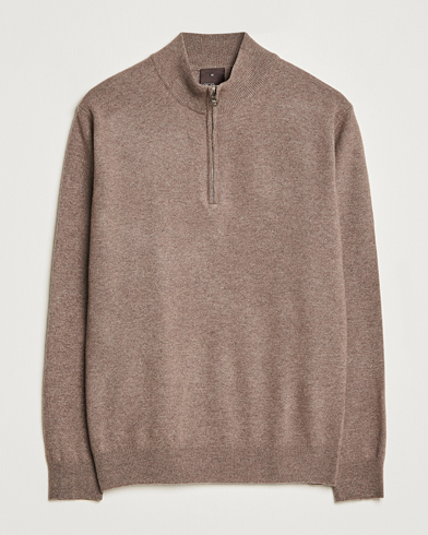 Herre | Oscar Jacobson | Oscar Jacobson Patton Wool Half-Zip Beige