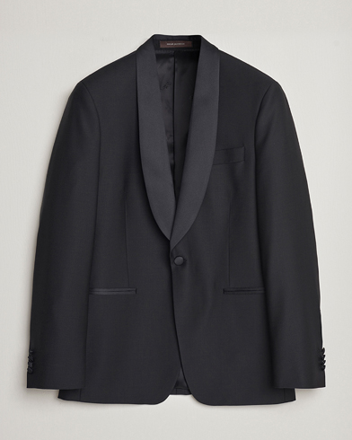 Herre | Oscar Jacobson | Oscar Jacobson Figaro Wool Tuxedo Blazer Black