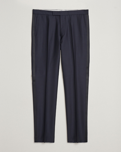 Herre | Oscar Jacobson | Oscar Jacobson Denz Wool Tuxedo Trousers Navy