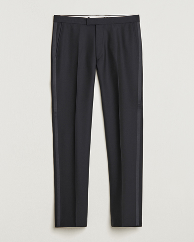 Herre | Oscar Jacobson | Oscar Jacobson Denz Straight Wool Tuxedo Trousers Black