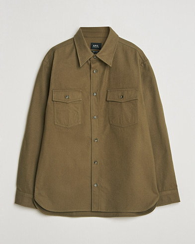 A.P.C. Brushed Cotton Overshirt Khaki – Grønn
