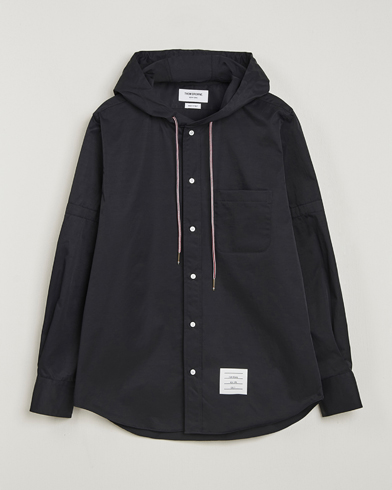 Thom Browne Long Sleeve Hooded Overshirt Black – Svart