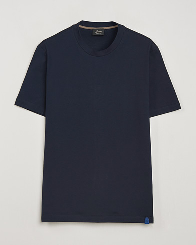 Brioni Short Sleeve Cotton T-Shirt Navy – Blå