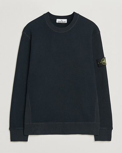 Stone Island Organic Cotton Waffle Fleece Sweatshirt Navy – Blå
