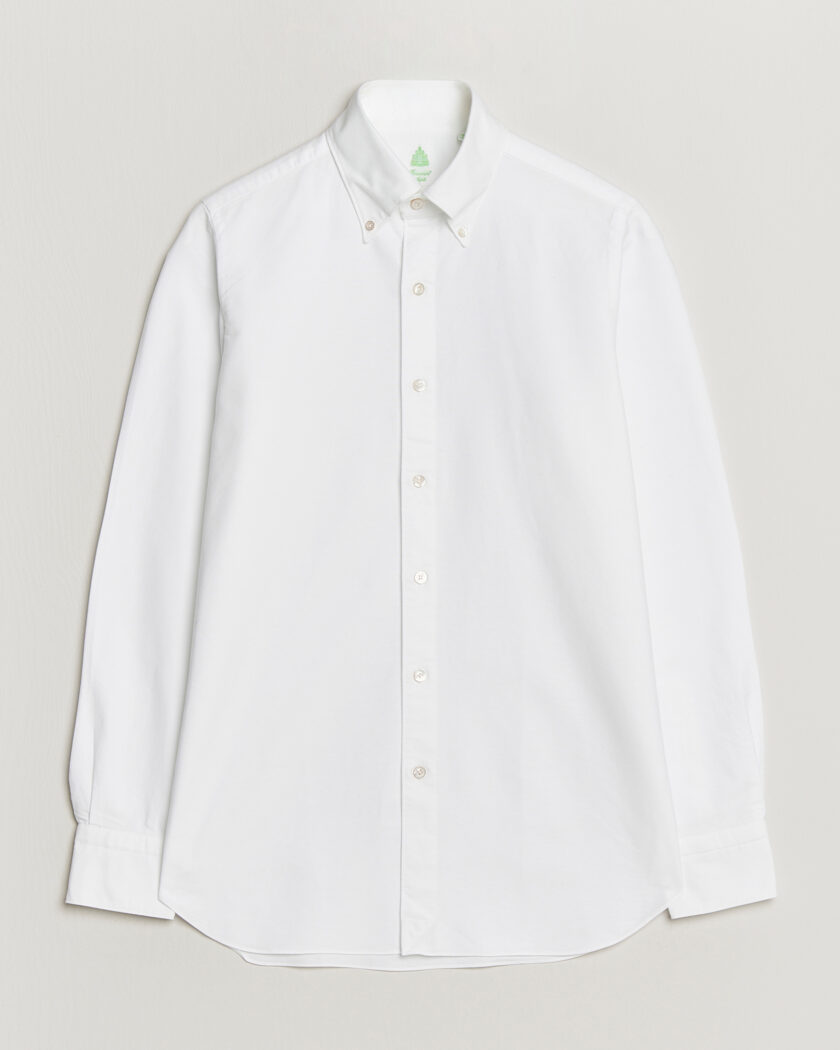Finamore Napoli Gaeta Oxford Button Down Shirt White – Hvit