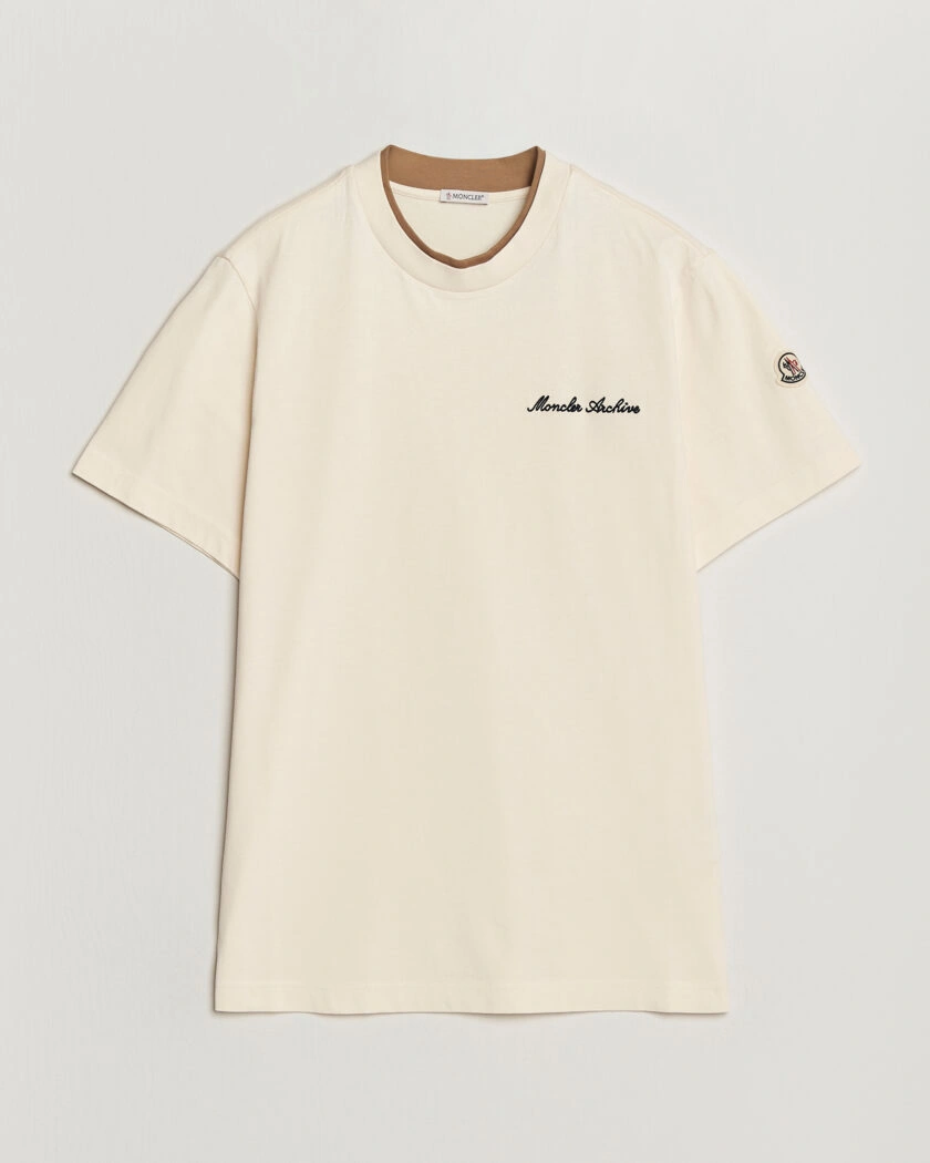 Moncler Signature Logo T-Shirt Off White – Hvit