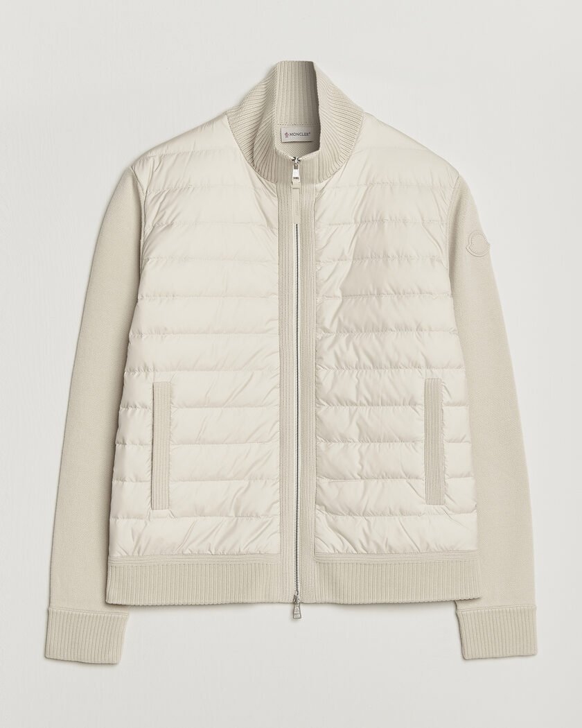 Moncler Luxury Hybrid Zip Cardigan Off White – Hvit