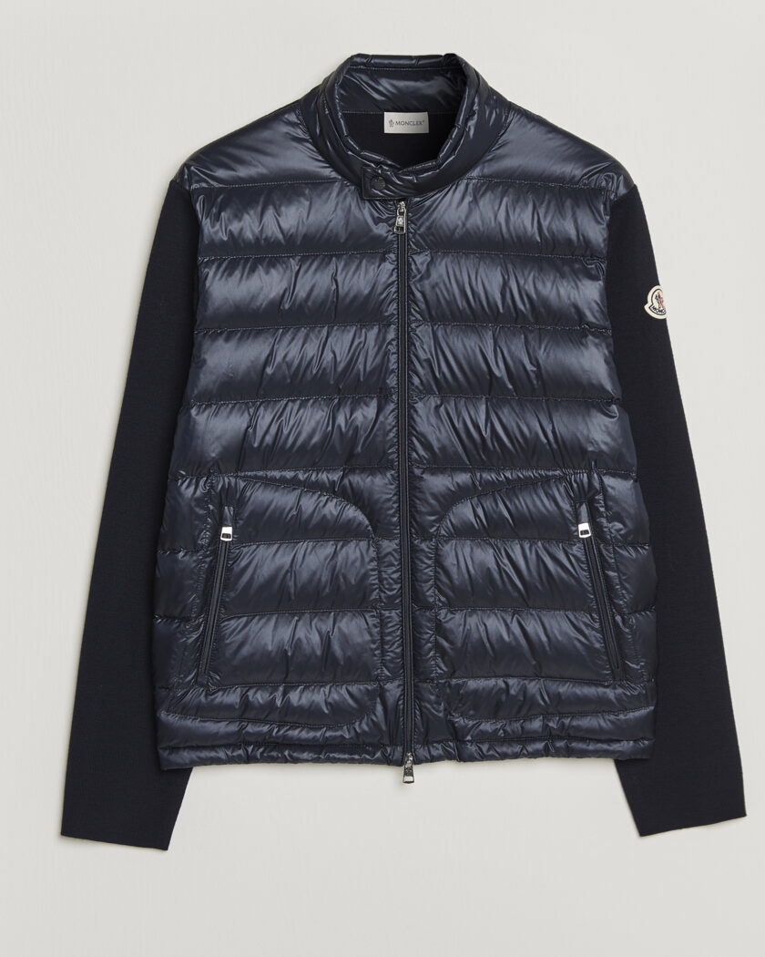 Moncler Hybrid Laque Zip Cardigan Navy – Blå