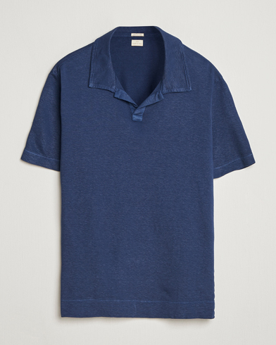 Massimo Alba Aruba Cotton/Linen Polo Midnight Blue – Blå