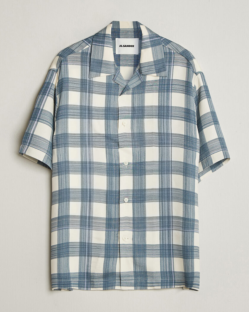 Jil Sander Vichy Check Camp Shirt Blue/White – Flerfarget