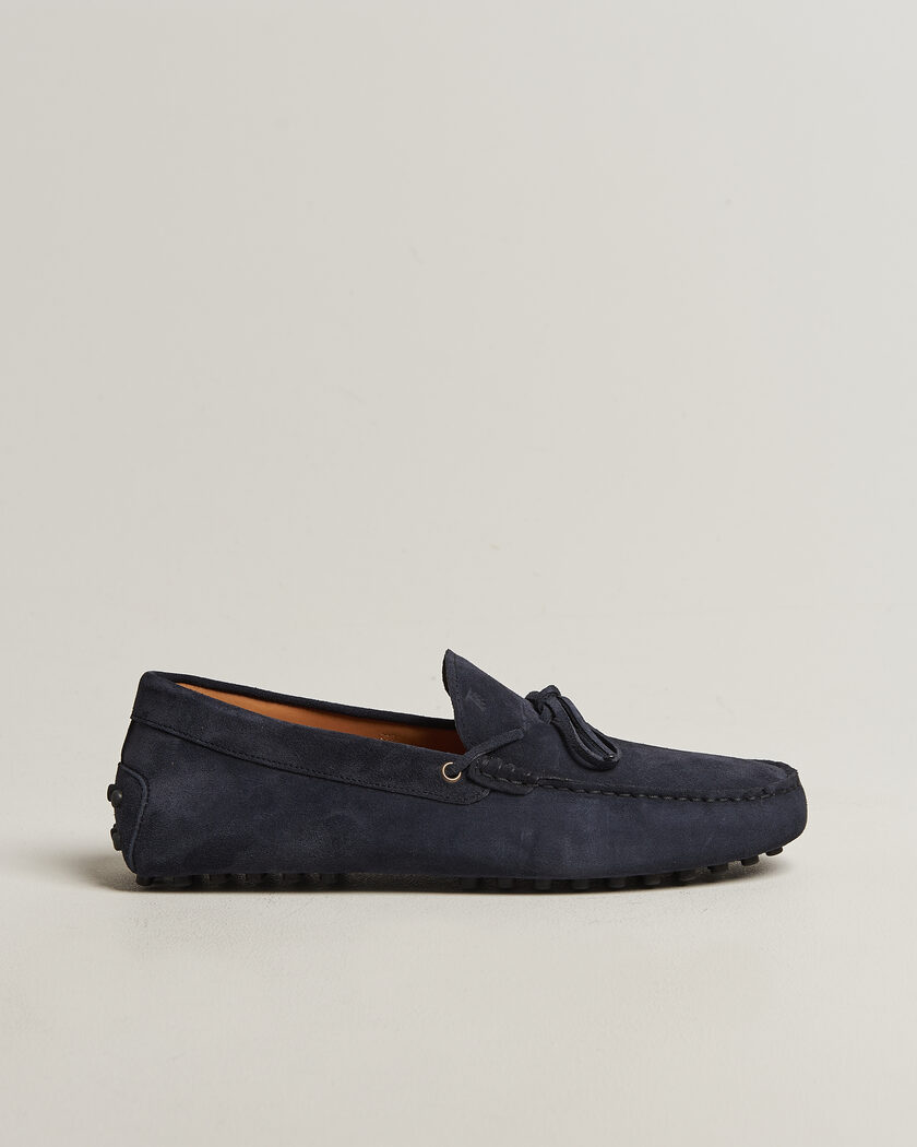 Tod's Lacetto Gommino Carshoe Navy Suede – Blå
