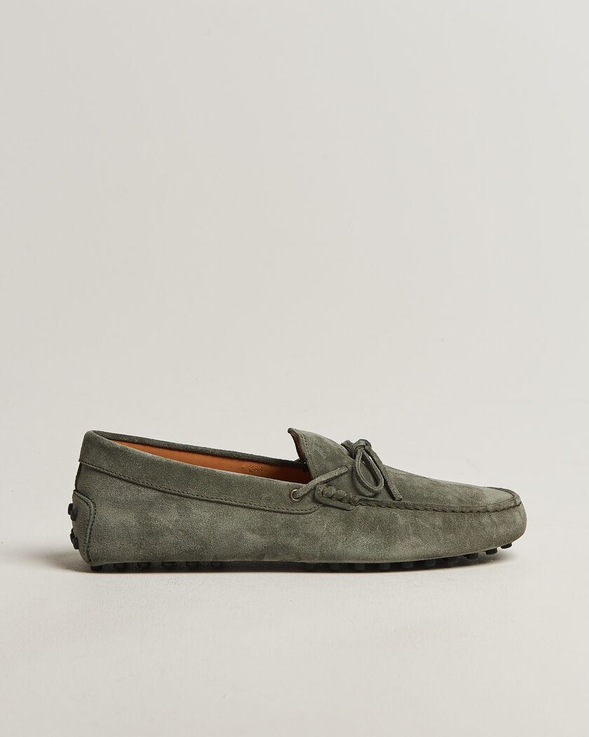 Tod's Lacetto Gommino Carshoe Green Suede – Grønn