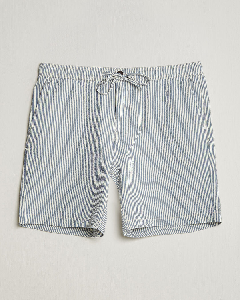 Morris Fenix Seersucker Shorts Light Blue – Blå