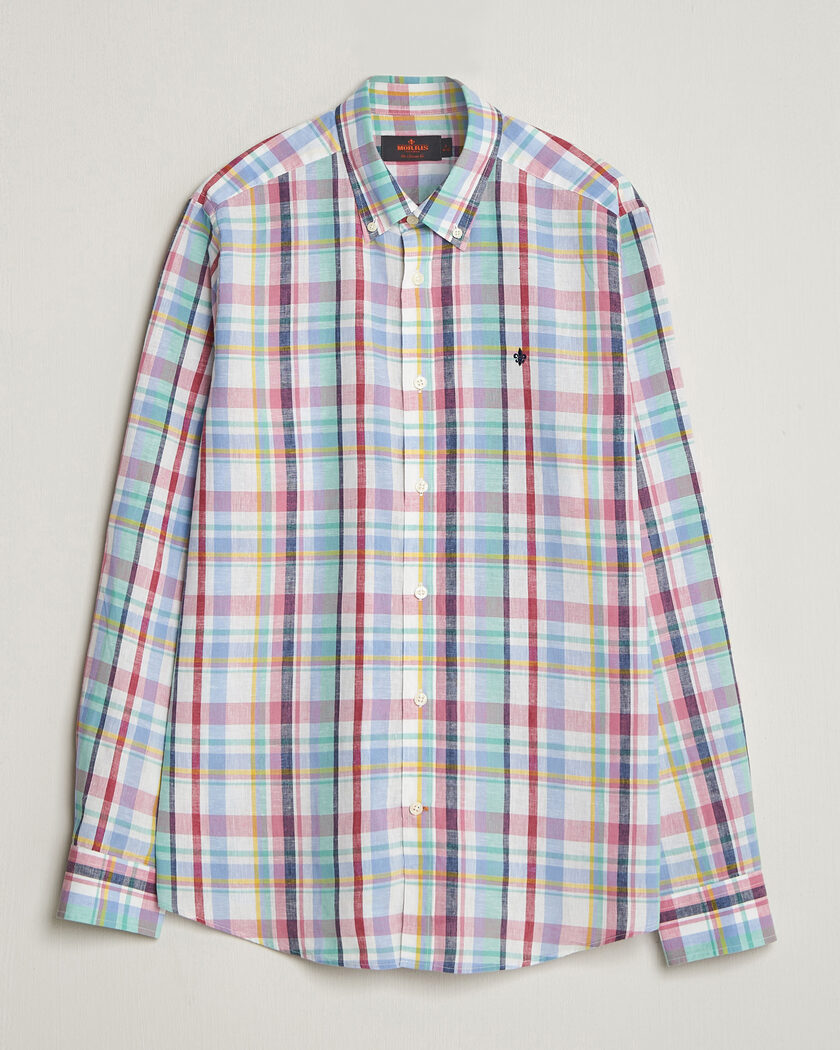 Morris Preppy Check Linen Shirt Multi – Flerfarget