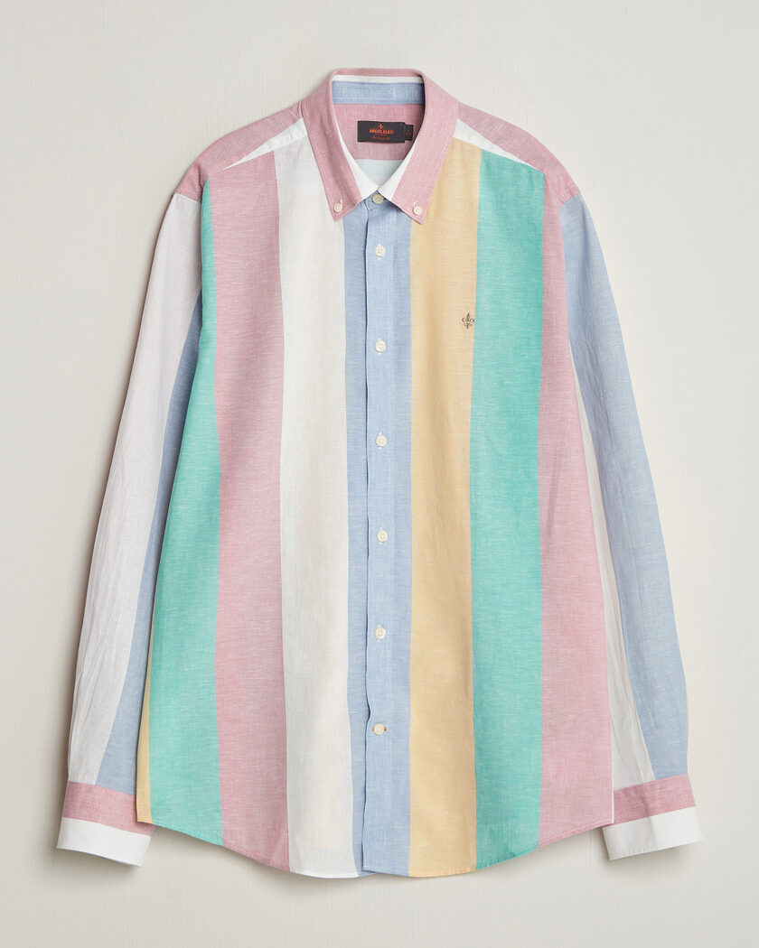 Morris Happy Striped Linen Shirt Multi – Flerfarget