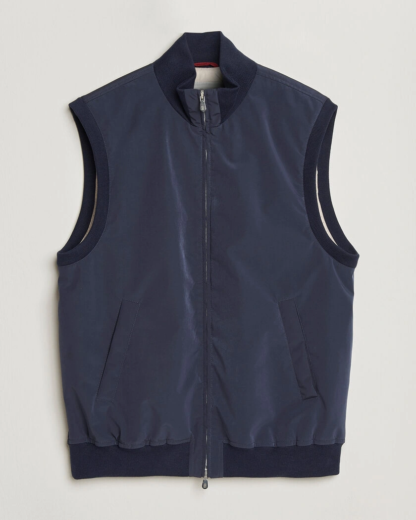 Brunello Cucinelli Nylon Padded Gilet Navy – Blå