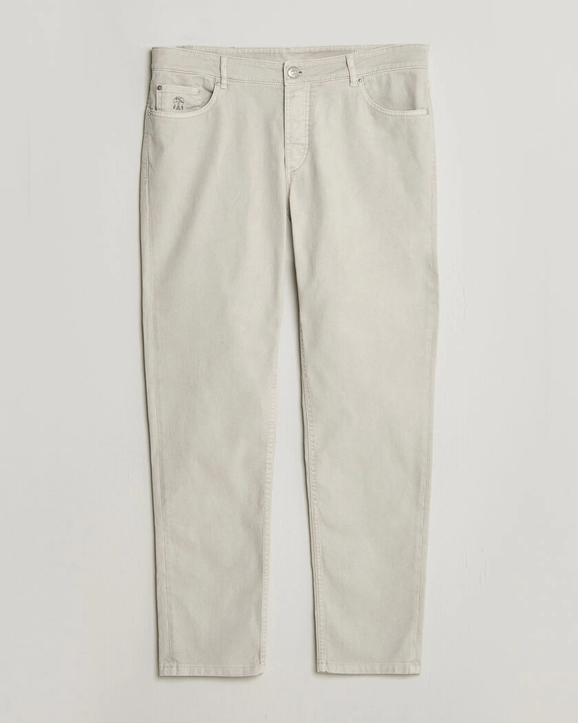 Brunello Cucinelli Traditional Fit Bull Denim Pants Light Beige – Beige
